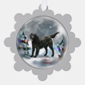 フラットコートレトリエバークリスマス オーナメントカード (正面)