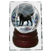 フラットコートレトリエバークリスマス ミディアムペーパーバッグ (正面)