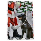 フラットコートレトリエバークリスマス ミディアムペーパーバッグ (正面)