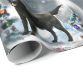 フラットコートレトリエバークリスマス ラッピングペーパー (ロールコーナー)