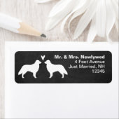 フラットコートレトリエバーシルエット差出人住所 ラベル (インサイチュ)