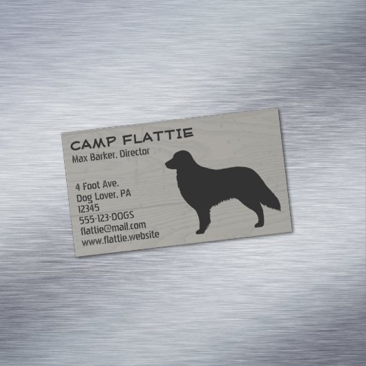 フラットコートレトリエバーシルエット |犬の品種 マグネット名刺 (インサイチュ)