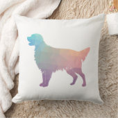 フラットコートレトリエバージオメトリシルエット – パステル クッション (ブランケット)