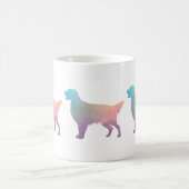 フラットコートレトリエバージオメトリシルエット – パステル コーヒーマグカップ (中央)