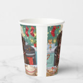 フラットコートレトリエバーホリデーベーキング:クリスマス 紙コップ (右)