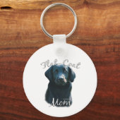 フラットコートレトリエバーママ2 キーホルダー (正面)