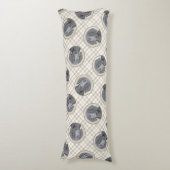 フラットコートレトリエ絵を描ーバーズブラックペットドッグアート ボディピロー (正面縦)