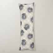 フラットコートレトリエ絵を描ーバーズブラックペットドッグアート ボディピロー (裏面 (縦))