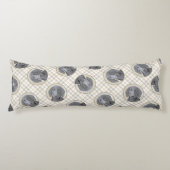 フラットコートレトリエ絵を描ーバーズブラックペットドッグアート ボディピロー (正面)