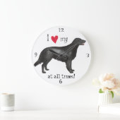 フラットコートレトリバーが大好き ラージ壁時計 (ホーム)