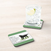 フラットコートレトリバーのアートギフト コースター (右側)