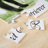 フラットコートレトリバーのアートギフト ジグソーパズル (側面)