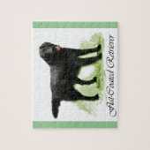 フラットコートレトリバーのアートギフト ジグソーパズル (縦)