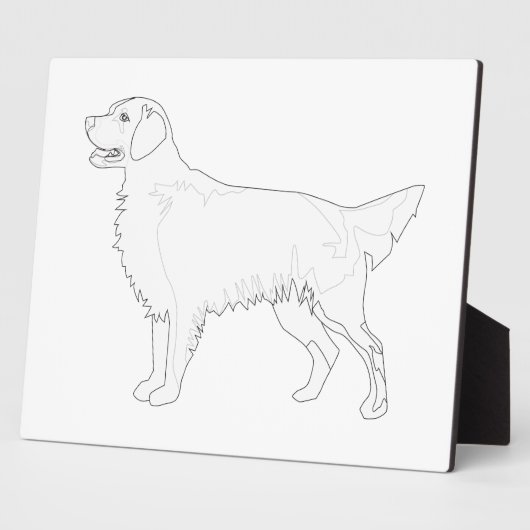 フラットコートレトリバーのカラー対応デザイン フォトプラーク (側面)