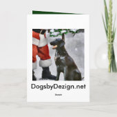 フラットコートレトリバーのクリスマスプレゼント シーズンカード (裏面)