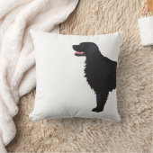 フラットコートレトリバードッグブリードイラストレーション クッション (ブランケット)