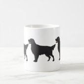 フラットコートレトリバードッグブリードイラストレーション コーヒーマグカップ (中央)