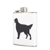 フラットコートレトリバードッグブリードイラストレーション フラスク (左)