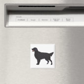 フラットコートレトリバードッグブリードイラストレーション マグネット (インサイチュ (食洗機))