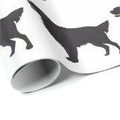 フラットコートレトリバードッグブリードイラストレーション ラッピングペーパー (ロールコーナー)