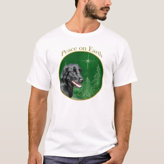 フラットコートレトリバー平和 Tシャツ (正面)