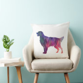 フラットコートレトリバー幾何学的シルエット – ピンク クッション (椅子)