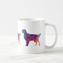 フラットコートレトリバー幾何学的シルエット – ピンク コーヒーマグカップ