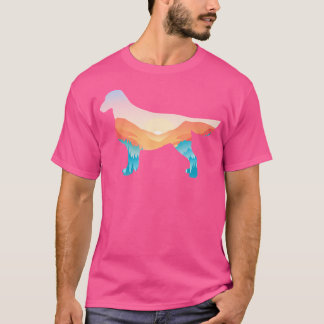 フラットコートレトリバー自然ハイキングドッグサンライズアド Tシャツ