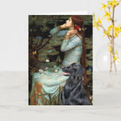 フラットコートレトリバー1 – オフェリア カード (黄色い花)