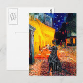 フラットコートレトリバー1 – テラスカフェ ポストカード (正面/裏面)