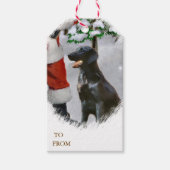 フラットコート・レトリーバー クリスマス ギフトタグ (正面)