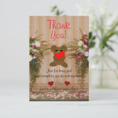 フラットサンキューカードかわいいテディベア サンキューカード (スタンド正面)