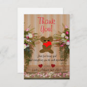フラットサンキューカードかわいいテディベア サンキューカード (正面/裏面)