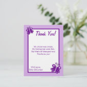 フラットサンキューカードパープルスプリングタイムバタフライ 招待状 (スタンド正面)