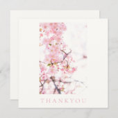 フラットサンキューカード:さくらんぼ花枝 サンキューカード (正面/裏面)