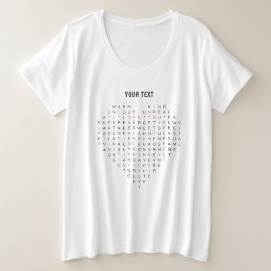 フラットサンキューカード プラスサイズTシャツ (デザイン正面)