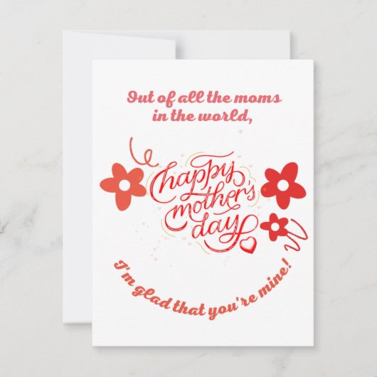 フラットサンキューカード、母の日 サンキューカード (正面)