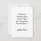 フラットサンキューカード.注文カードをありがとう サンキューカード (裏面)