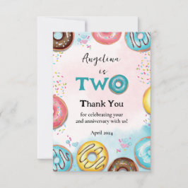 フラットサンキューセカンドバースデーカード。 サンキューカード