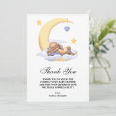 フラットサンキューバニー付きベビーシャワーカード。 サンキューカード (スタンド正面)