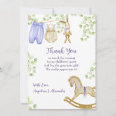 フラットサンキューベイビーシャワーカード サンキューカード (正面)