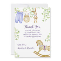 フラットサンキューベイビーシャワーカード