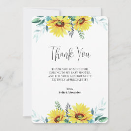 フラットサンキューベイビーシャワーカード サンキューカード