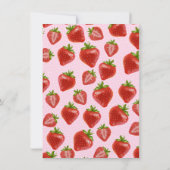 フラットサンキューベイビーシャワー甘いイチゴ。 サンキューカード (裏面)