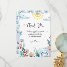 フラットサンキューベビーシャワーカードとデザイン。 サンキューカード