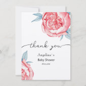 フラットサンキューベビーシャワーカード花 サンキューカード (正面)