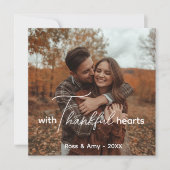 フラットサンクスギビングカーエレガントドレタリングカスタム サンキューカード (正面)