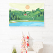 フラットスタイルの家の丘 横断幕 (インサイチュ)