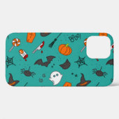 フラットスタイルハロウィーンターコイズパターン。 Case-Mate iPhoneケース (裏面 (横))