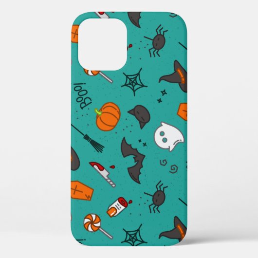 フラットスタイルハロウィーンターコイズパターン。 Case-Mate iPhoneケース (裏面)